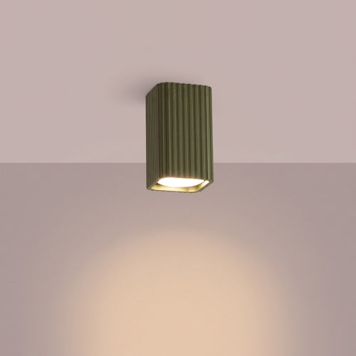 Sollux Lighting Plafondlamp RAYO 10 olijfgroen - 6x6x10cm