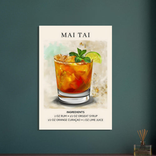 Artfulprints  Mai Tai Cocktail - Ingrediënten   poster 30x40 cm - vtwonen shop