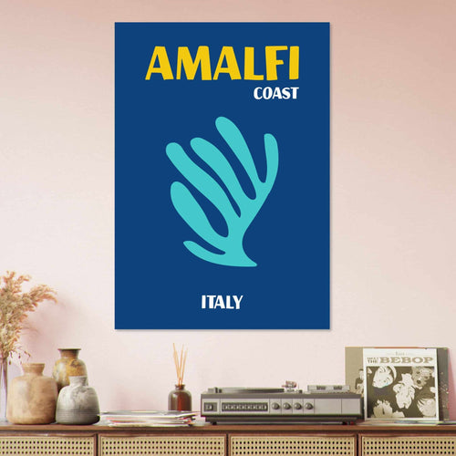 Artfulprints Poster met Lijst Italië - Amalfi   - 30x40 cm - Blauw