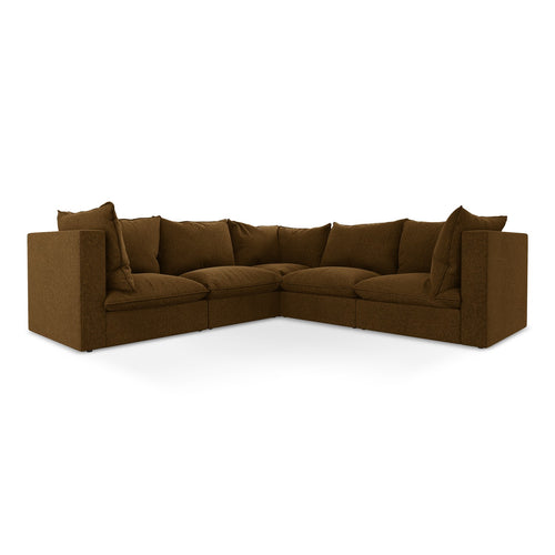 LaMiaSofa Modulaire hoekbank Ravenna - velours - mosterd - 255x255x77
