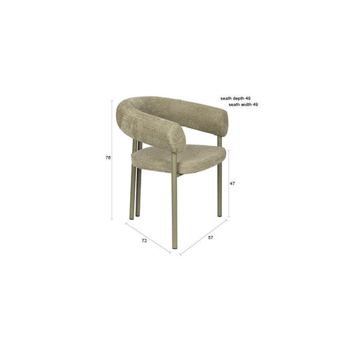 Zuiver Heels Eetkamerstoelen Armleuning Groen - Set van 2