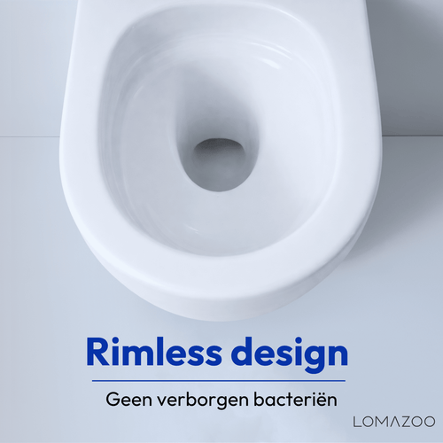 LOMAZOO hangtoiletset Linea - met inbouwreservoir & vierkante drukplaat - rond - wit