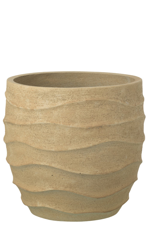 J-Line bloempot Golf + Buiten zand - steen - beige - large