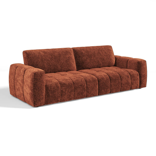 Sia Home - Rechte bank BARI - Chenille fluweel - Terracotta - 258cm - vtwonen shop