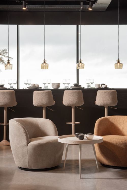 WOOOD draaibare fauteuil Serra - Geweven Stof - Zand - 68x70x77 - vtwonen shop