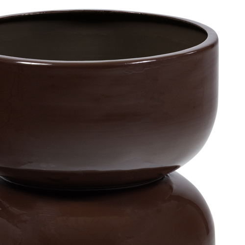 WOOOD pot laag Toval - Metaal - Hoogglans Paars/Bruin - 40x28x28