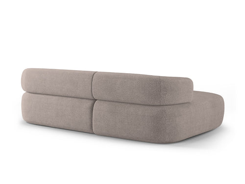Micadoni - Linker hoekbank "Jenny" 5 zitplaatsen, boucle lichtbruin - 145x225x73cm