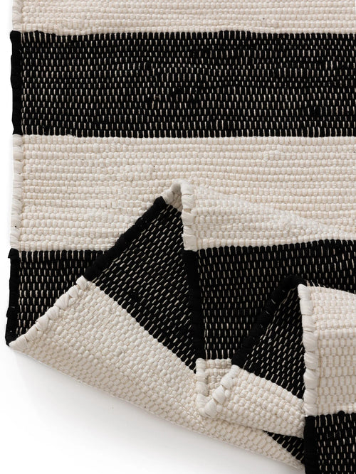 benuta loper van gerecycled materiaal Tom - zwart/wit - 80x250 cm