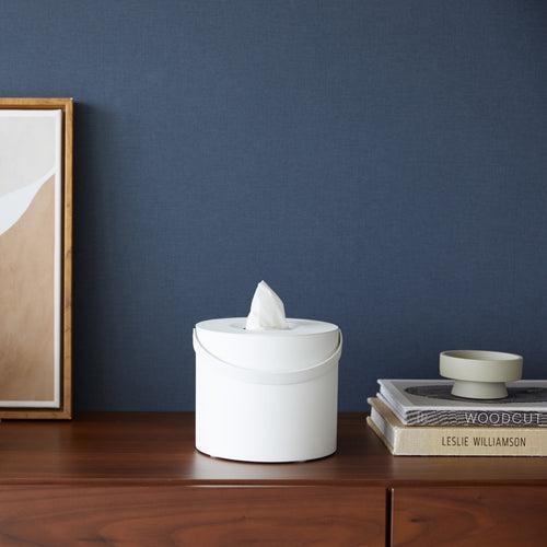 Yamazaki Tissuebox Rond met Handvat - Tower - Wit - vtwonen shop