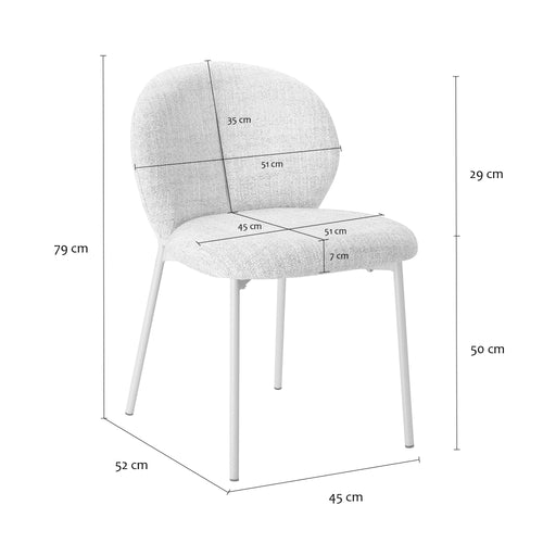 Calicosy - Set van 2 Stoelen AMBRE - Beige 60x48x80 cm