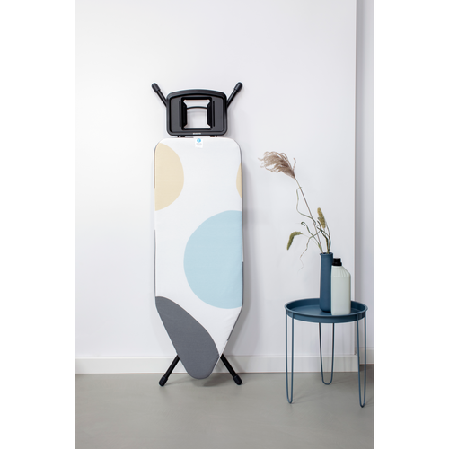 Brabantia Strijkplank C, 124x45 cm, solide strijkerhouder - Spring Bubbles