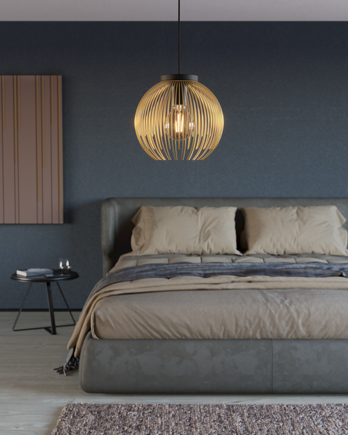 EGLO hanglamp Venezuela - e27 - ø 23,5 cm - goud/zwart