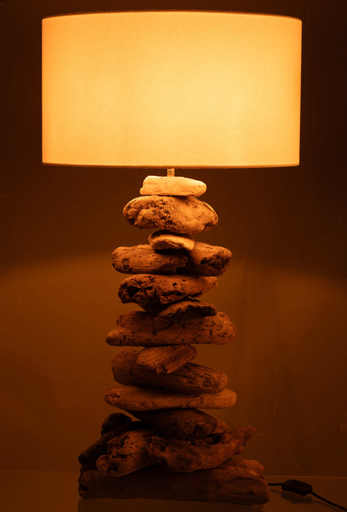 J-Line vloerlamp - hout - naturel/beige - small