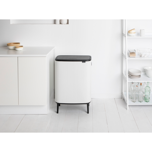 Brabantia Bo Touch Bin Hi, met 2 binnenemmers, 2 x 30 liter - White