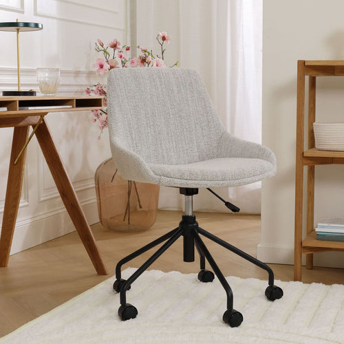 Nolon Nout-Isa Bureaustoel Beige Gemêleerd - Stof - Zwart Onderstel - vtwonen shop