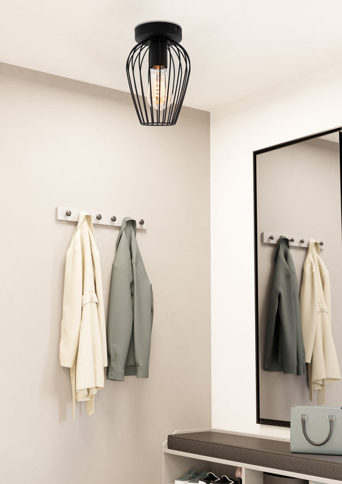 EGLO plafondlamp Newtown - e27 - staal - zwart