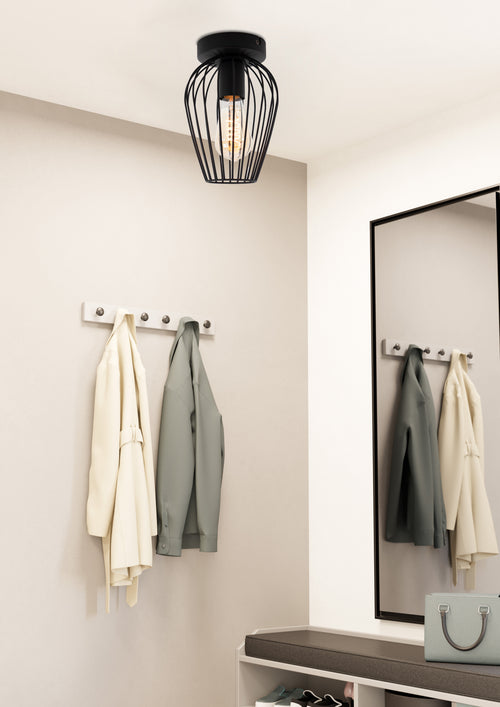 EGLO plafondlamp Newtown - e27 - staal - zwart