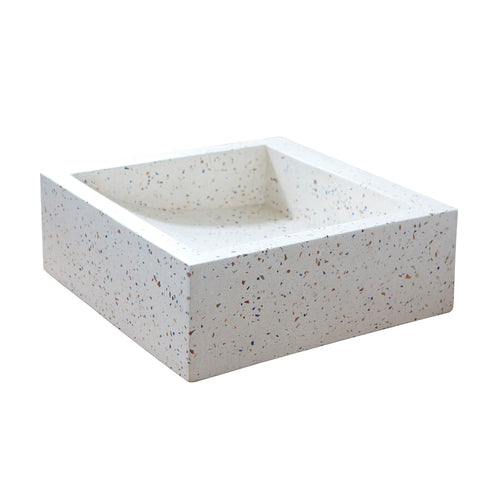 Tikamoon Waskom van confetti terrazzo b. 39 cm - Wit