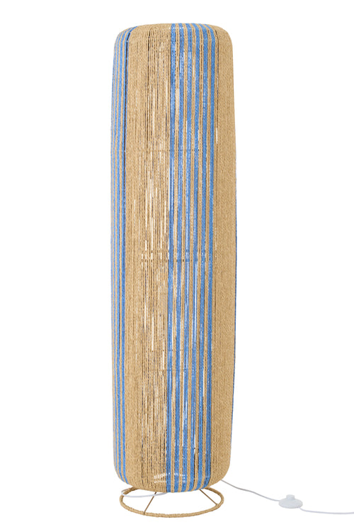 J-Line lamp Touw Cilinder - metaal - blauw/naturel - large