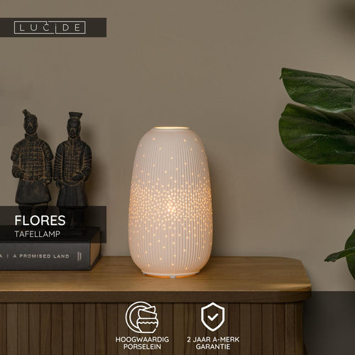 Lucide tafellamp FLORES - 1xE14 - Wit