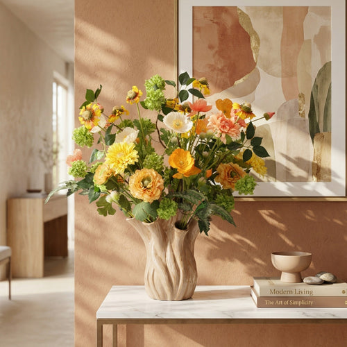 Maxifleur Kunstboeket Megan Hinckley 55 cm in vaas