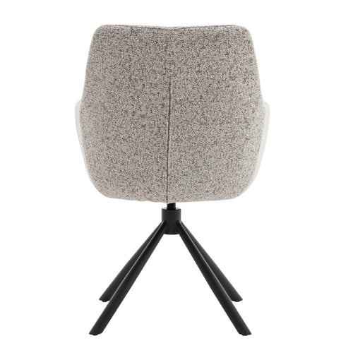 DÉJA Living Eetkamerstoel Noé - Beige/Zwart - Draaibaar - Set van 2