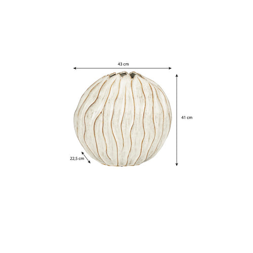 Mica Decorations Jovi Vaas - L43 x B23 x H41 cm - Keramiek - Wit