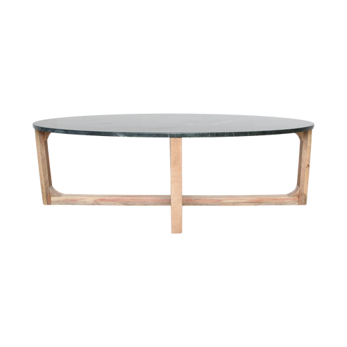 Ovale marmeren salontafel - Groen - 120x60x38 cm