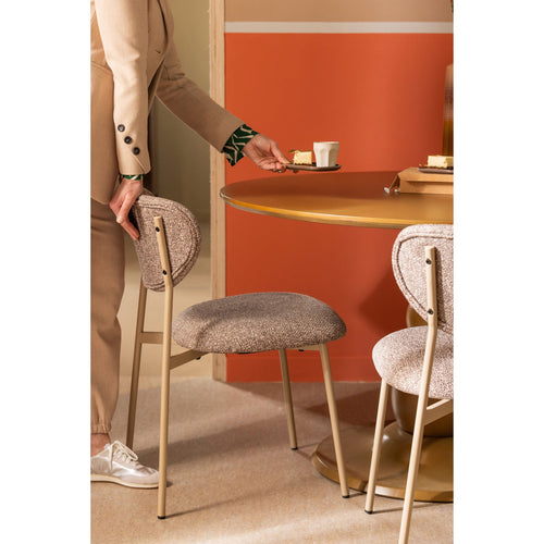 WOOOD eetkamerstoelen Valor - Polyester - Zand - Set van 6 - vtwonen shop