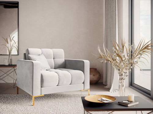 Cosmopolitan Design Fauteuil Bali flueel, geld - 96x87x75cm