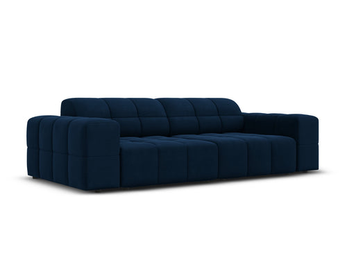 Cosmopolitan Design Bank Chicago 3-zits, flueel koningsblauw - 102x212x78cm