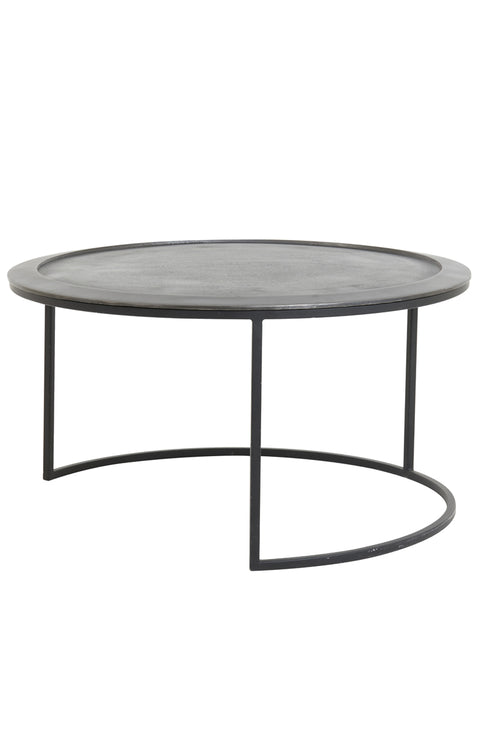 Light & Living salontafel TALCA - Ø78x42cm - zwart - Set van 2 - vtwonen shop