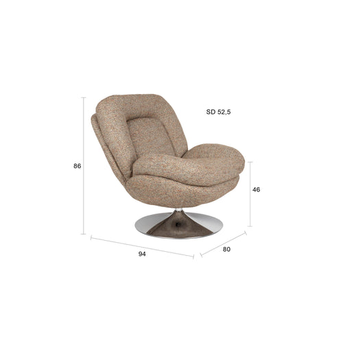 Housecraft Living Romy Fauteuil Draaibaar Multi - Meerkleurig