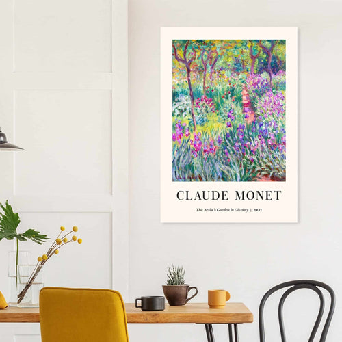 Artfulprints Poster met Lijst Claude Monet - The artist's garden in Giverny   - 50x70 cm - Meerkleurig