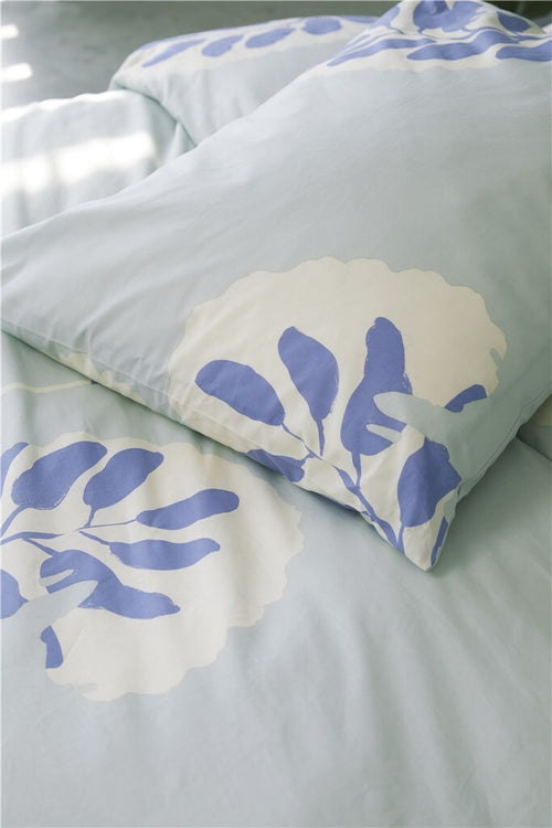 Walra - Dekbedovertrek Remade Romantic Leaves - 240x220 cm - Blauw - vtwonen shop