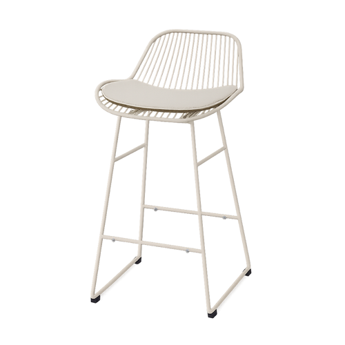 Nolon Pleun Metalen Barkruk Grijsbeige