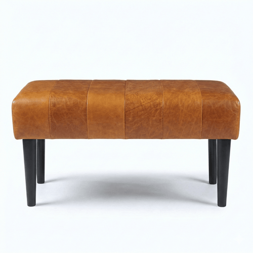 Furnhouse bankje Athea - Cognacbruin - Leer - 50x92x48
