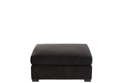 J-Line zetel Ottoman 2 pers - velvet/hout - zwart