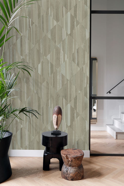 Origin Wallcoverings fotobehang 3D-houtmotief taupe - 1,5 x 2,79 m - 357297 - vtwonen shop