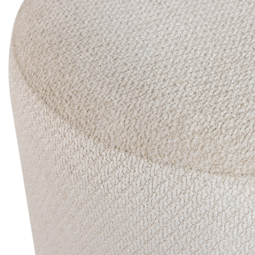 WOOOD poef met draaivoet Islen - Bouclé - Beige - 47x39x39