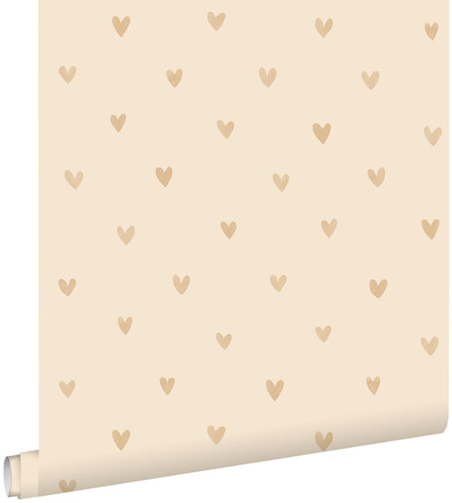 ESTAhome behang hartjes beige - 0.53 x 10.05 m - 139767 - vtwonen shop