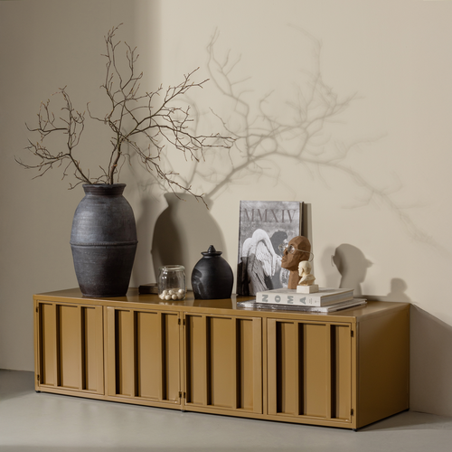 WOOOD tv-meubel Level - Metaal - Honinggeel - 44x160x44 - vtwonen shop