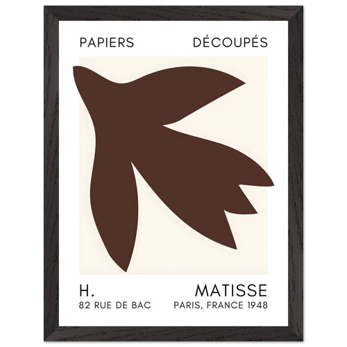 Artfulprints Poster met Lijst Matisse – Shapes in the air brown   - 30x40 cm - Bruin