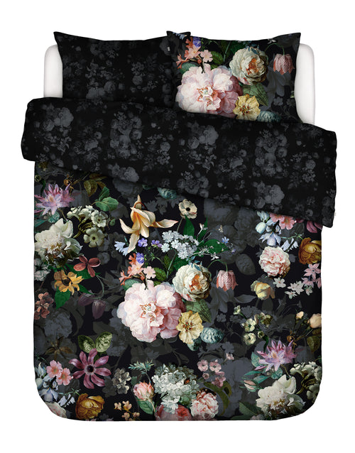 Essenza Fleur Festive dekbedovertrek - Lits-Jumeaux XL – 260x200/220 cm - Blooming Black