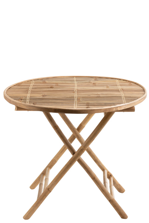 J-Line tafel Plooibaar Rond - bamboe - naturel - vtwonen shop