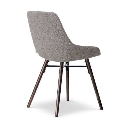 Nolon Nena-Isa Eetkamerstoelen Set van 2 - Bouclé Taupe - Walnoot - vtwonen shop