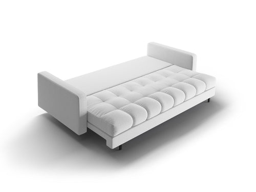 Cosmopolitan Design Slaapbank met opbergdoos Bali 3-zits, structurele stof lichtgrijs - 84x222x105cm