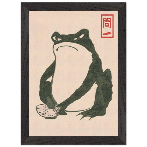 Artfulprints Poster met Lijst Matsumoto Hoji - Frog I   - A4 21x29.7 cm - Groen