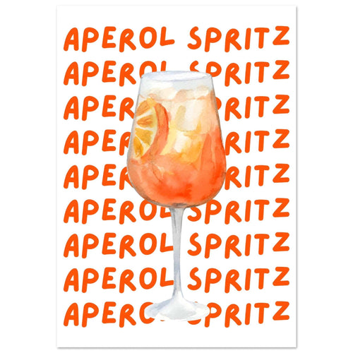 Artfulprints Poster met Lijst Aperol Spritz - Written behind the glass   - A4 21x29.7 cm - Oranje