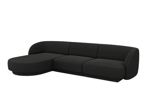 Micadoni Poef Miley 4-zits, boucle zwart - 156x255x70cm